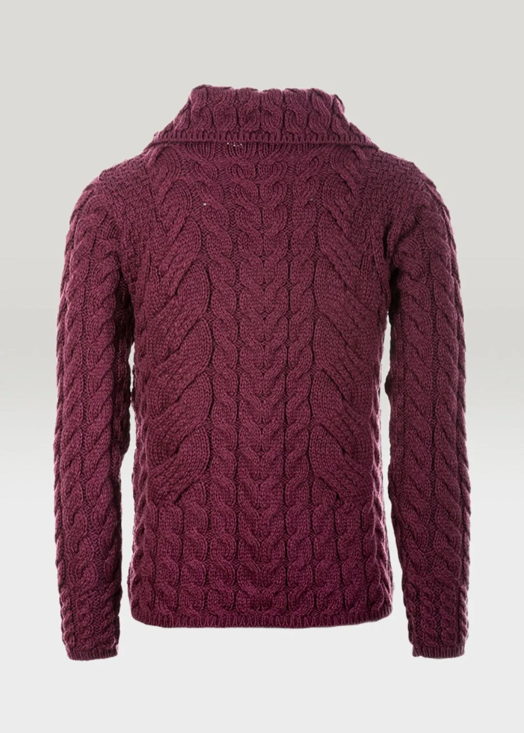 Belcarra Ladies Aran Cardigan | Jam - Clearance