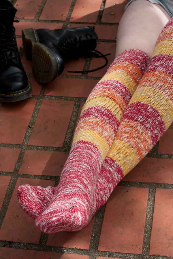 Marled Stripe Knee Socks