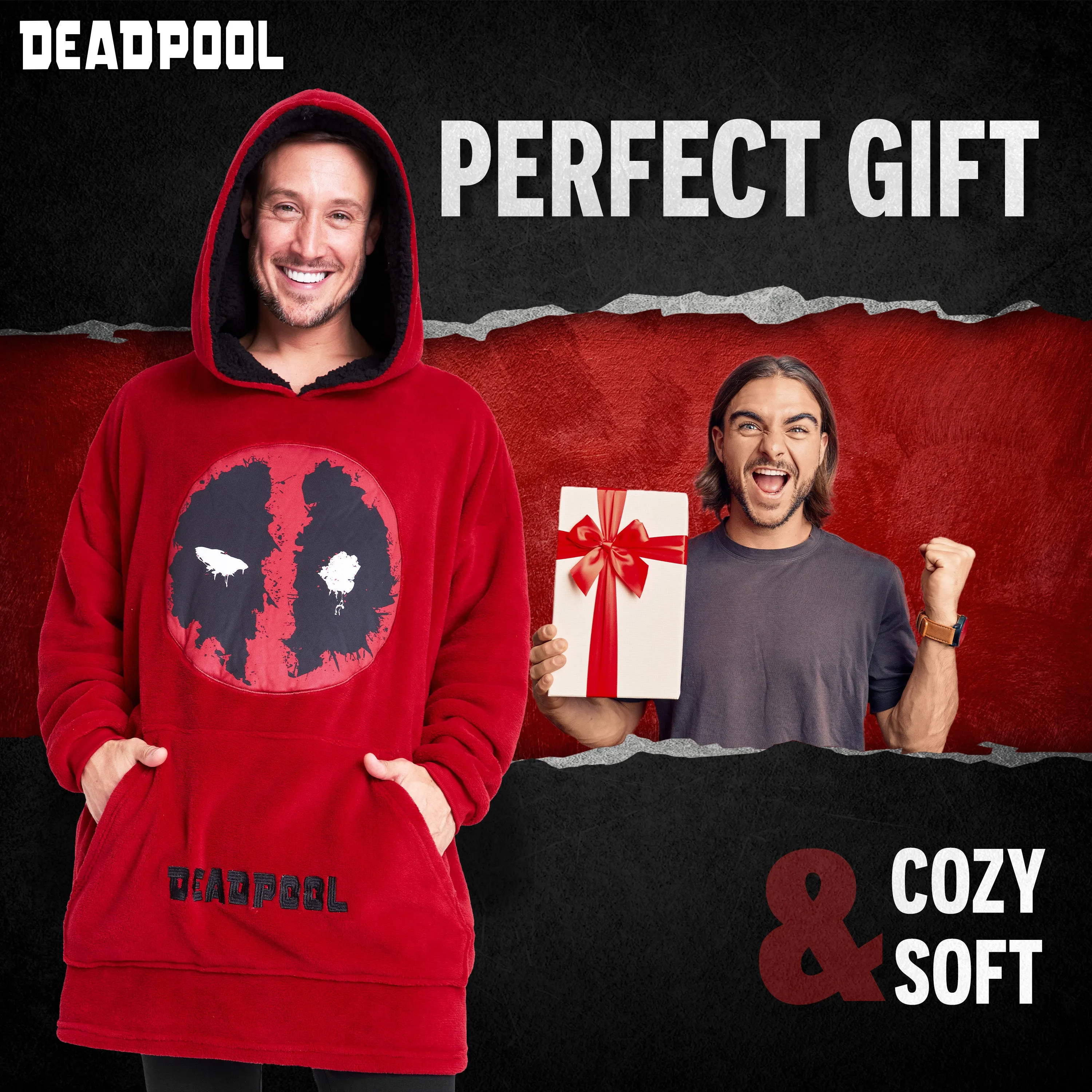 Marvel Oversized Hoodie Blanket for Men - DEADPOOL