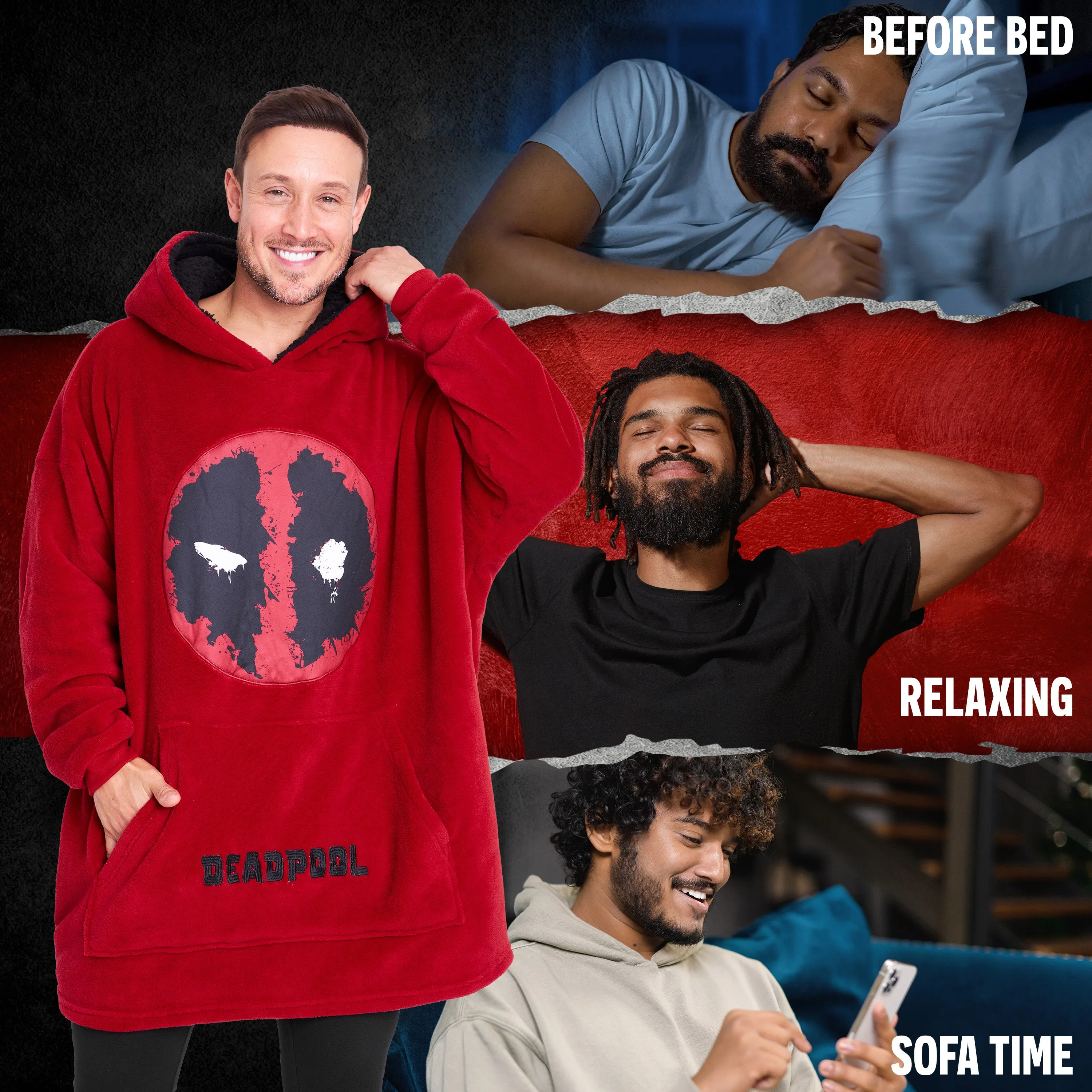 Marvel Oversized Hoodie Blanket for Men - DEADPOOL
