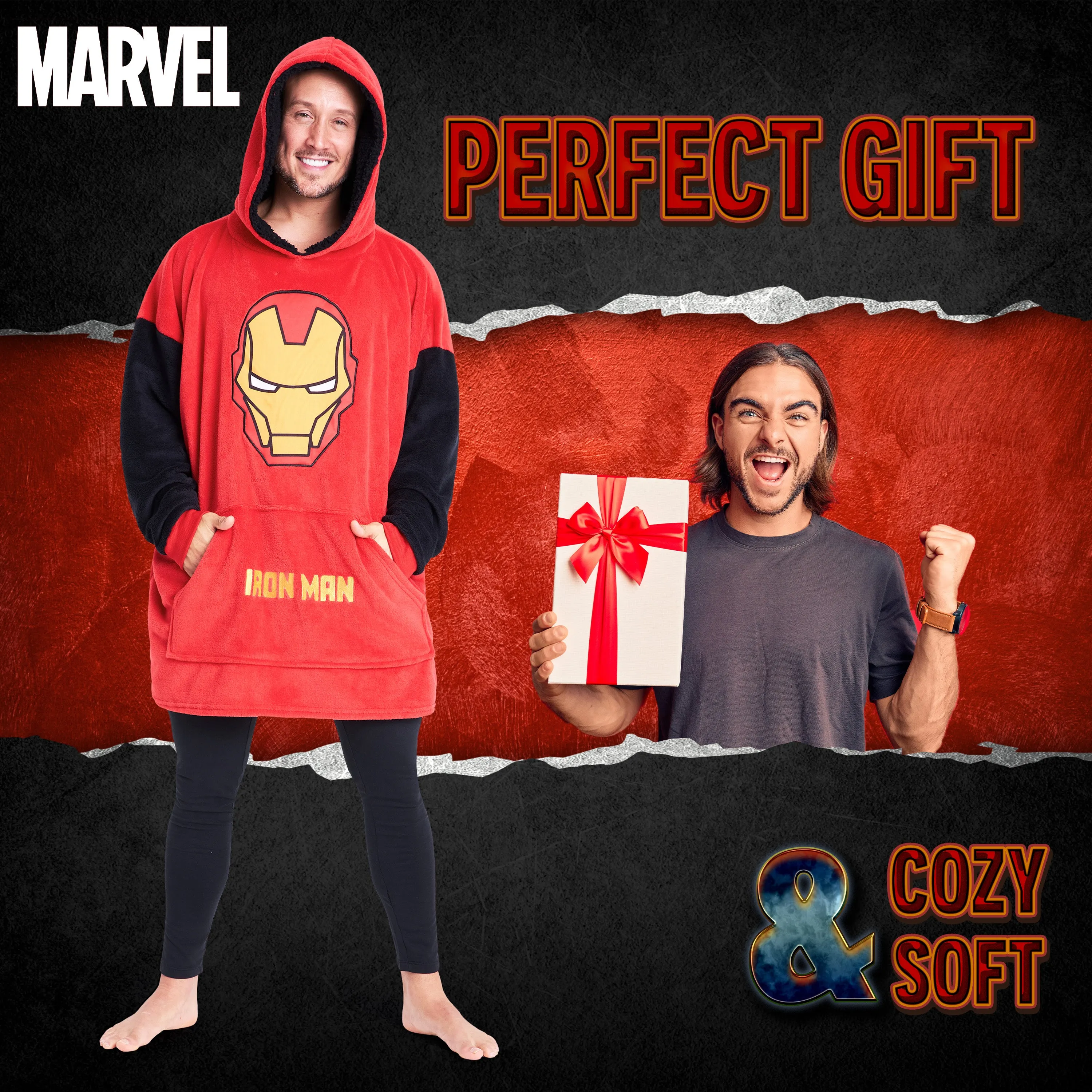Marvel Oversized Hoodie Blanket for Men - Iron Man