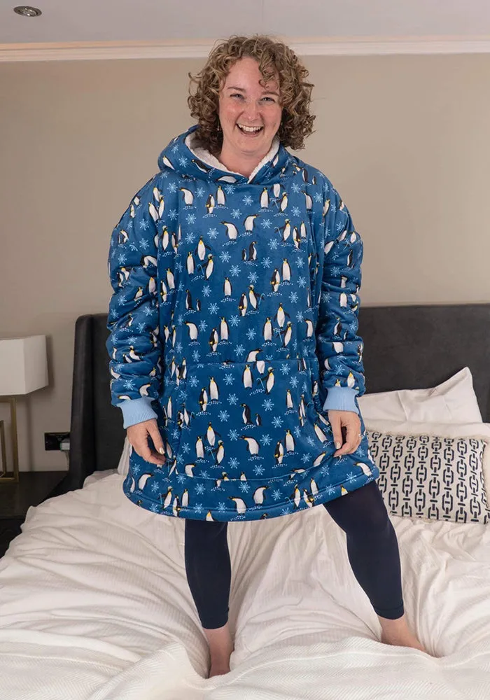Popsy Pop-On Oversize Penguin Print Hoodie