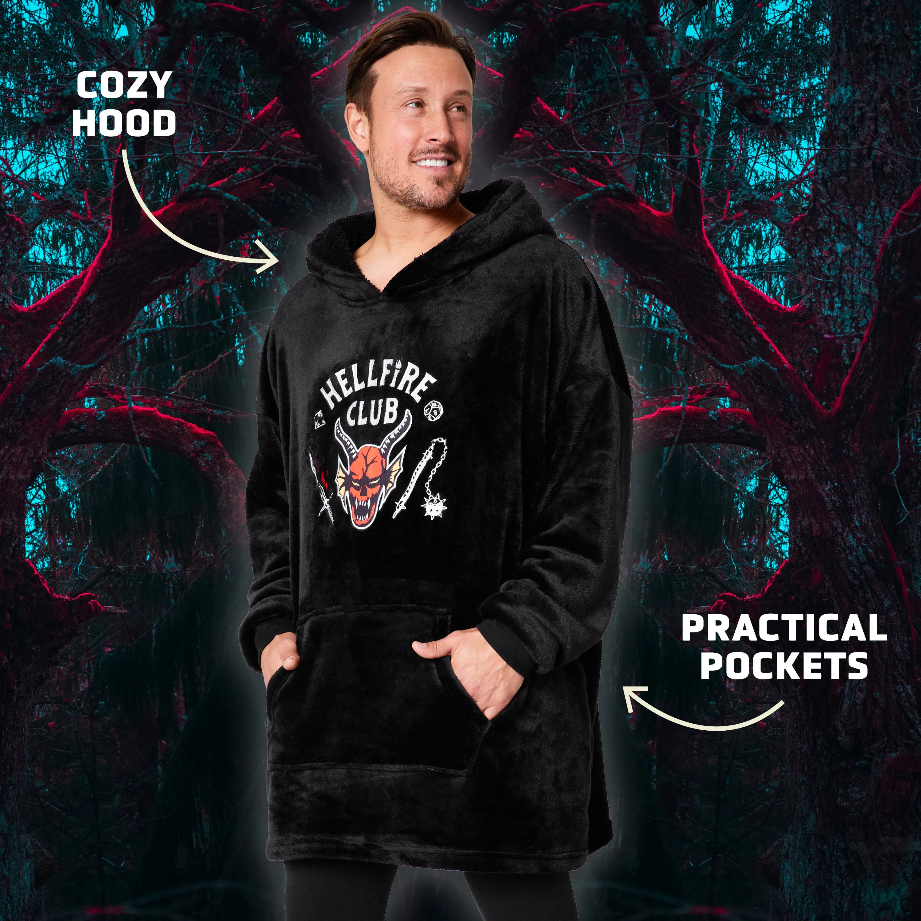 Stranger Things Hoodie Blanket for Men and Teenagers