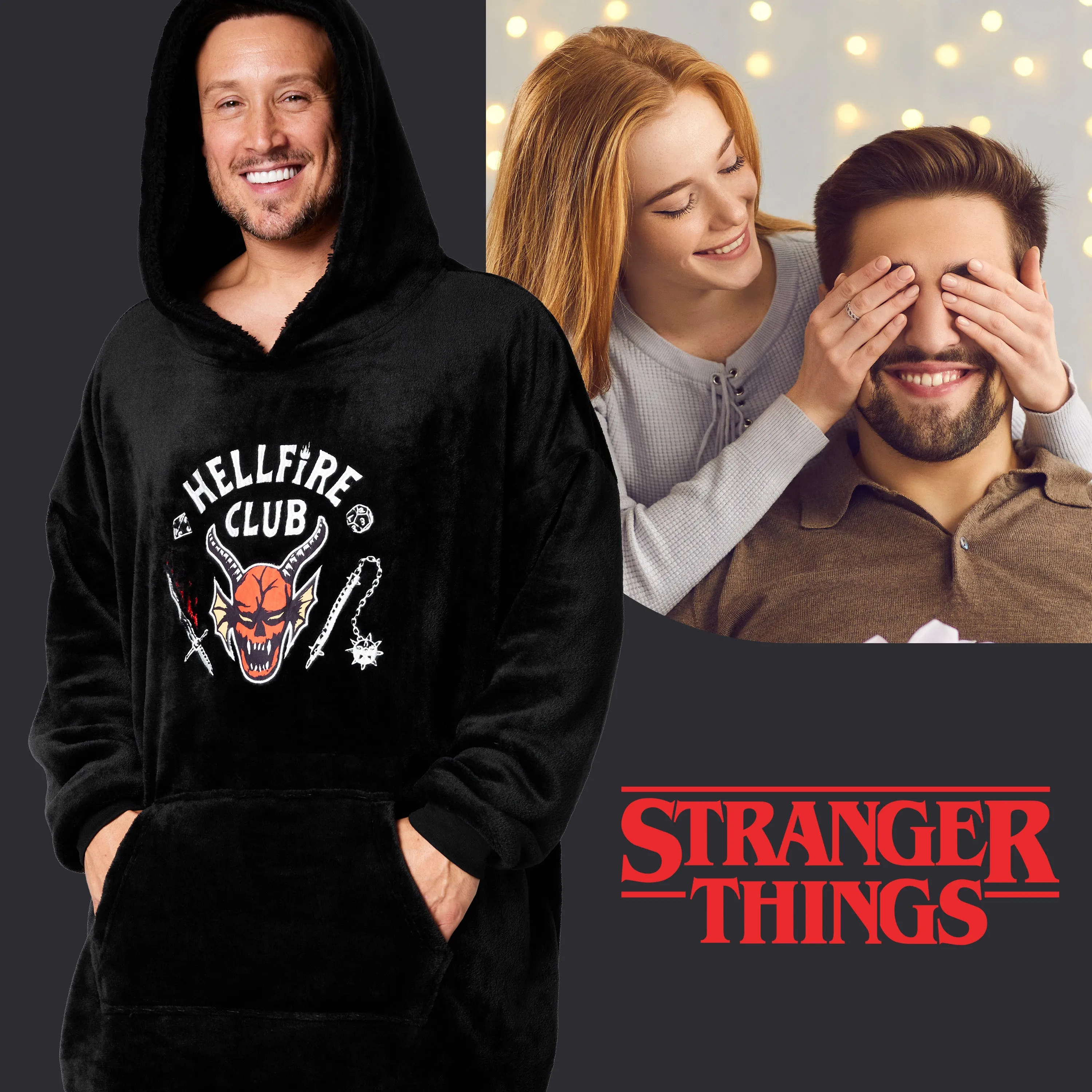 Stranger Things Hoodie Blanket for Men and Teenagers