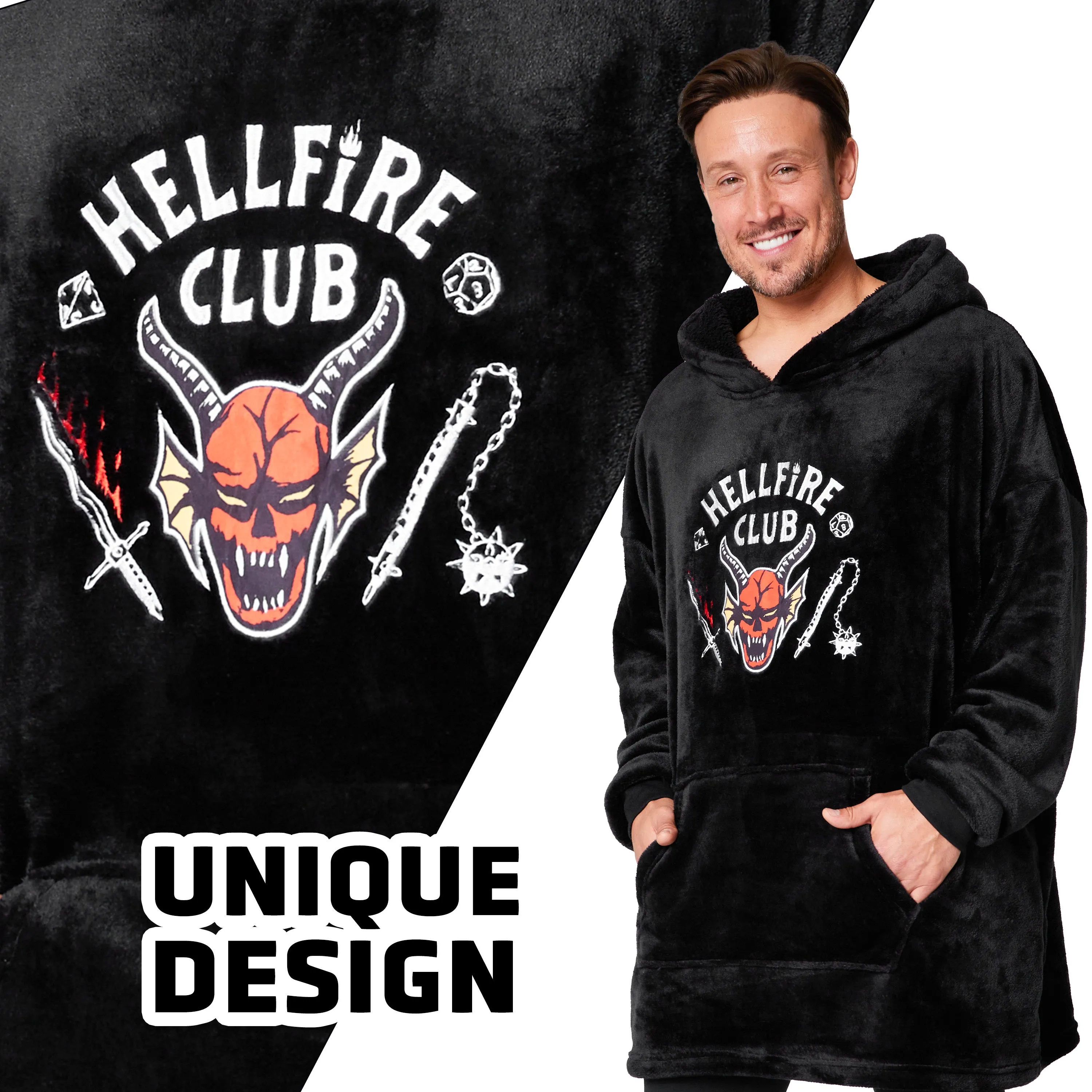 Stranger Things Hoodie Blanket for Men and Teenagers