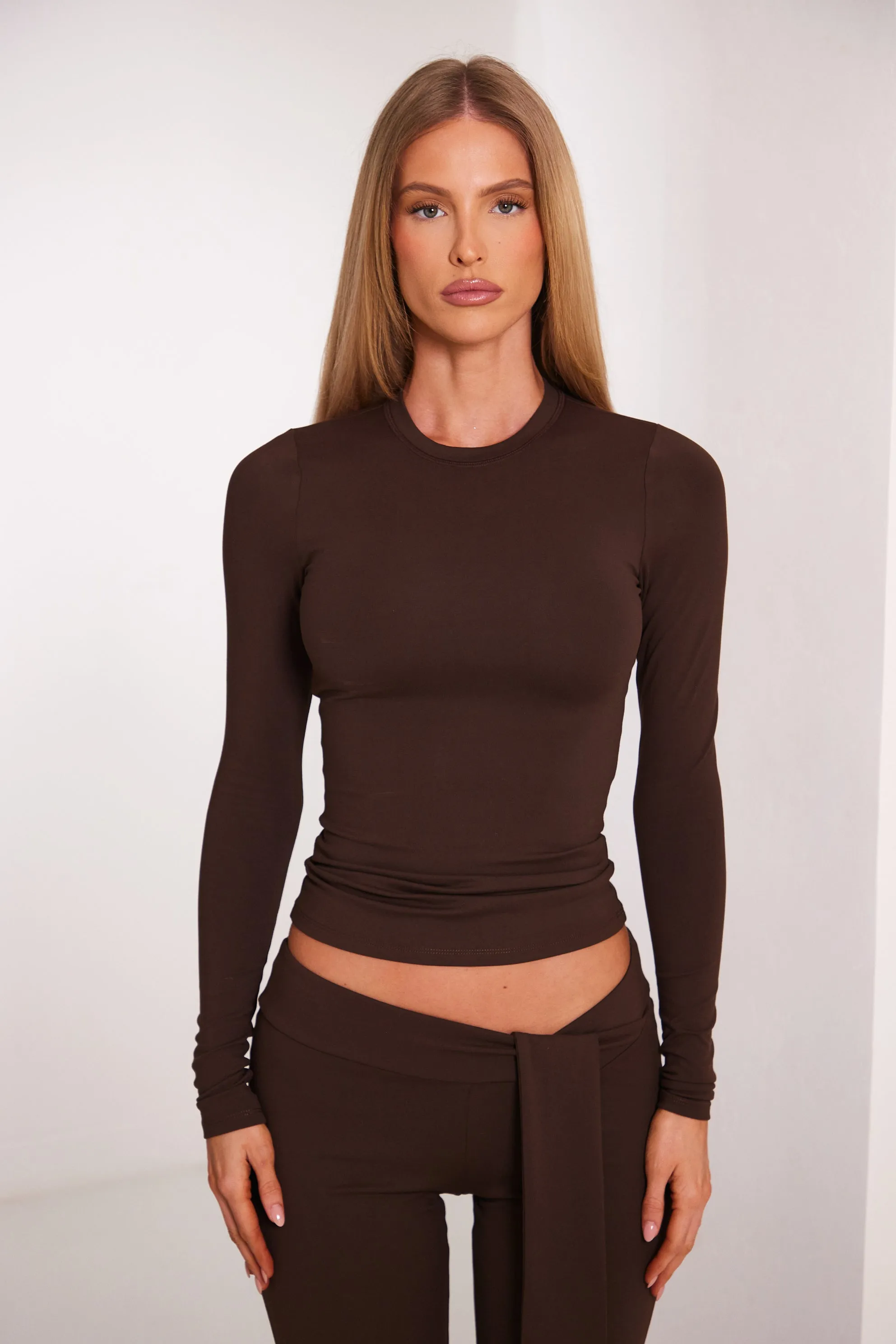 The Sculpt long sleeve tee - Brown