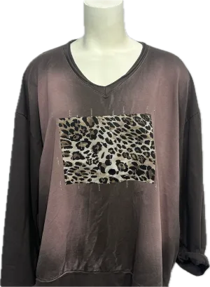 Two-Toned Studded Cheetah Print Top
