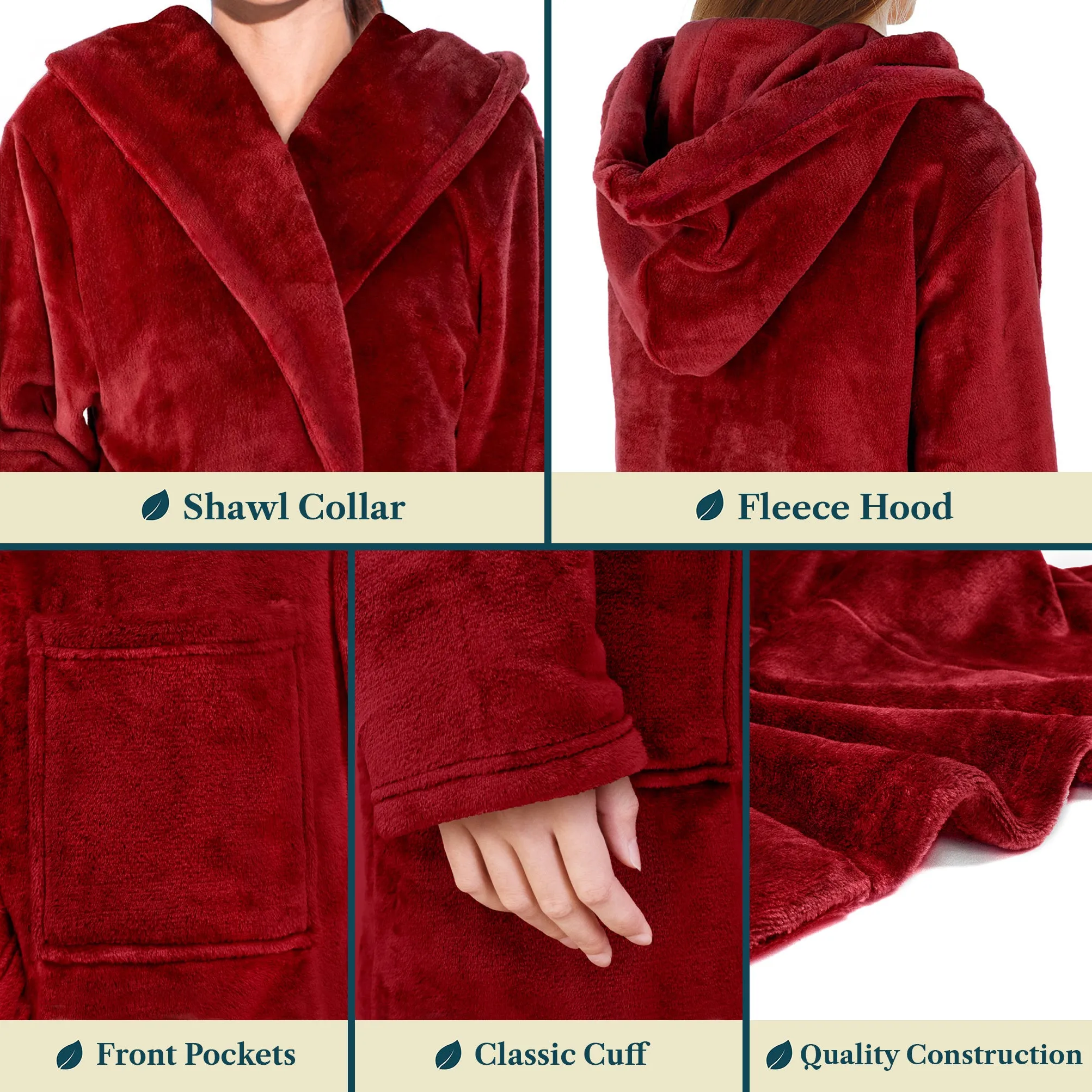 Women's Classic Fleece Robe with Hood