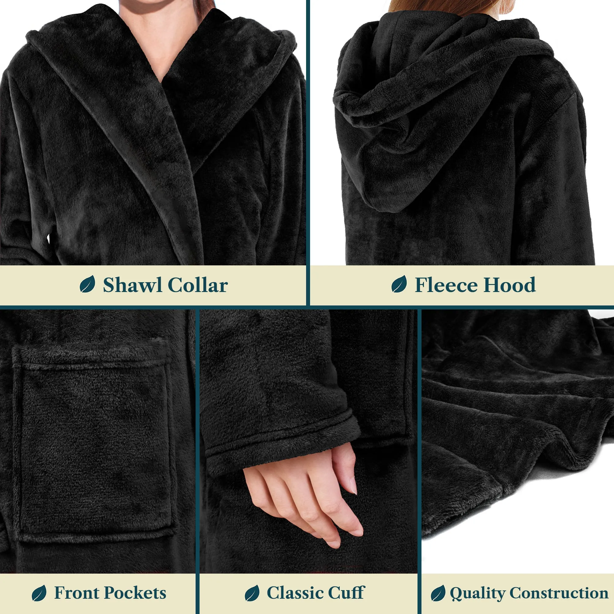 Women's Classic Fleece Robe with Hood