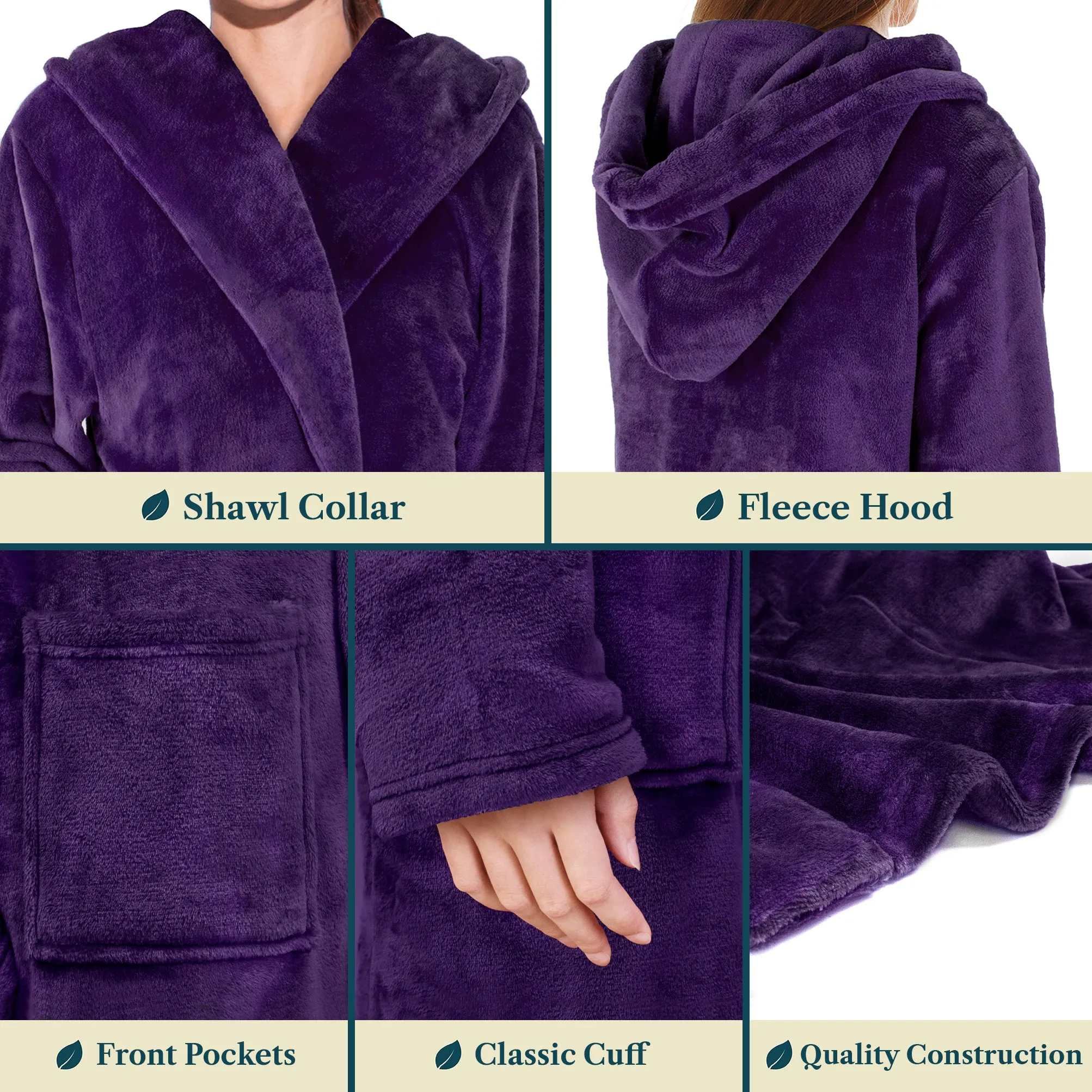 Women's Classic Fleece Robe with Hood