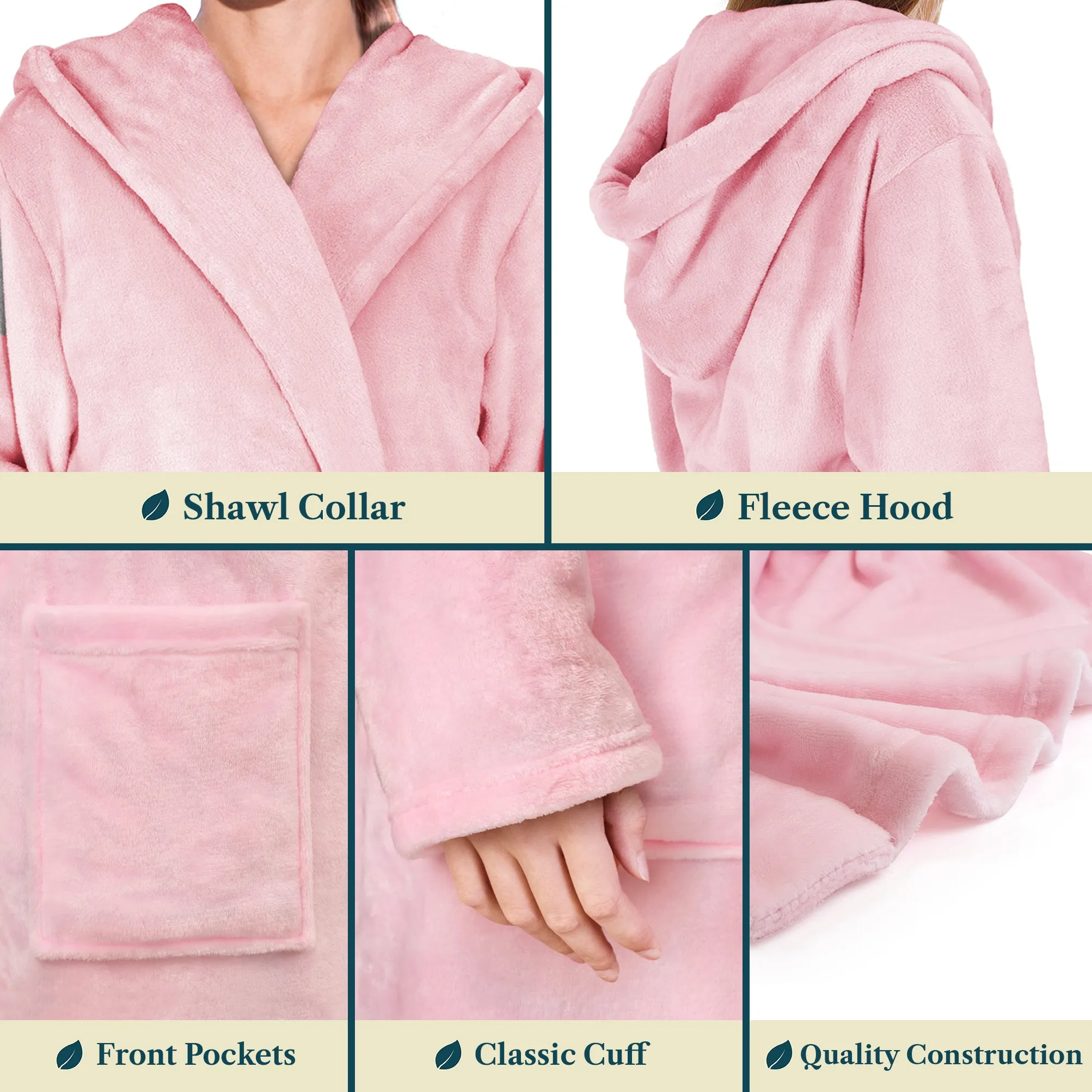 Women's Classic Fleece Robe with Hood