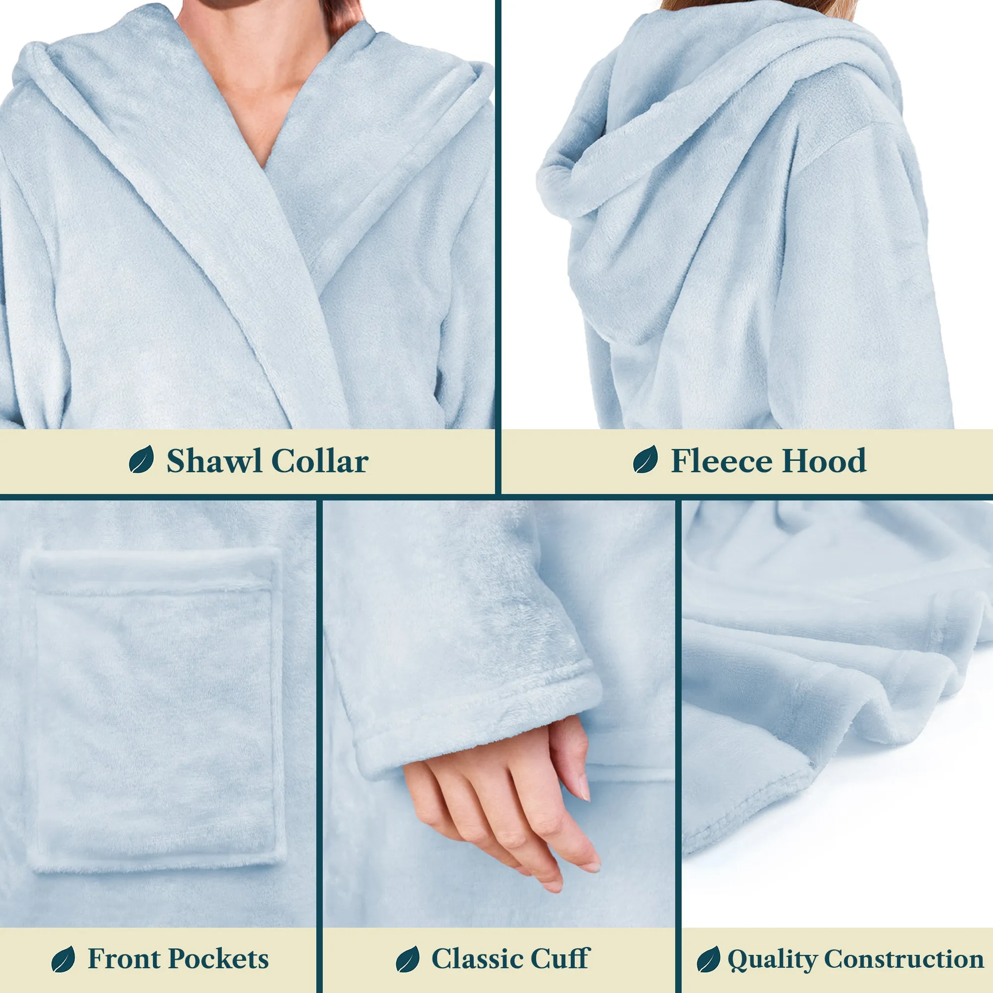 Women's Classic Fleece Robe with Hood