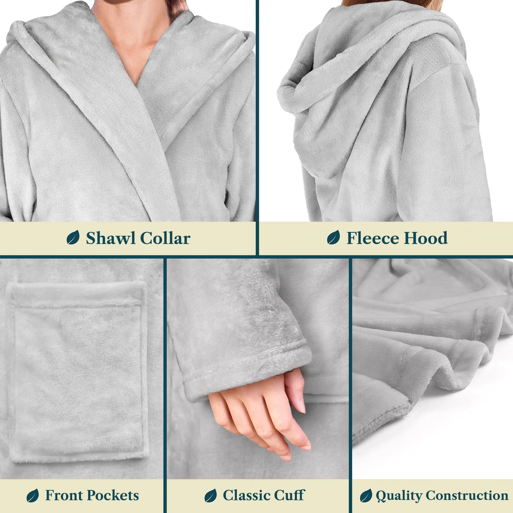 Women's Classic Fleece Robe with Hood